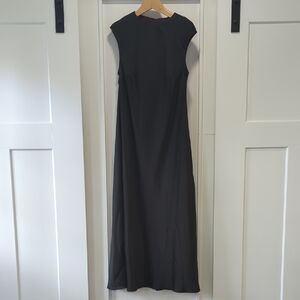Ann Taylor Elegant Black Silky Sleeveless Maxi Dress Size 8